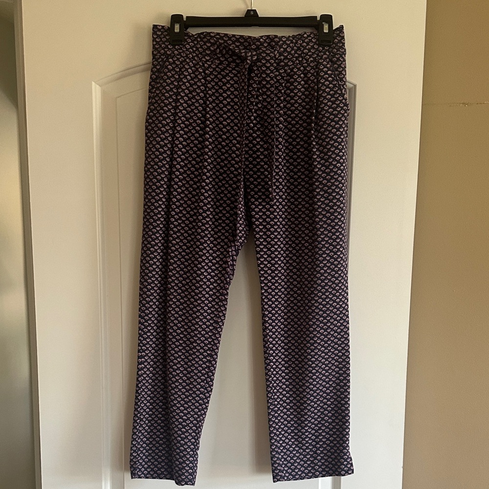 GAP Women's Purple Patterned Cropped Pants